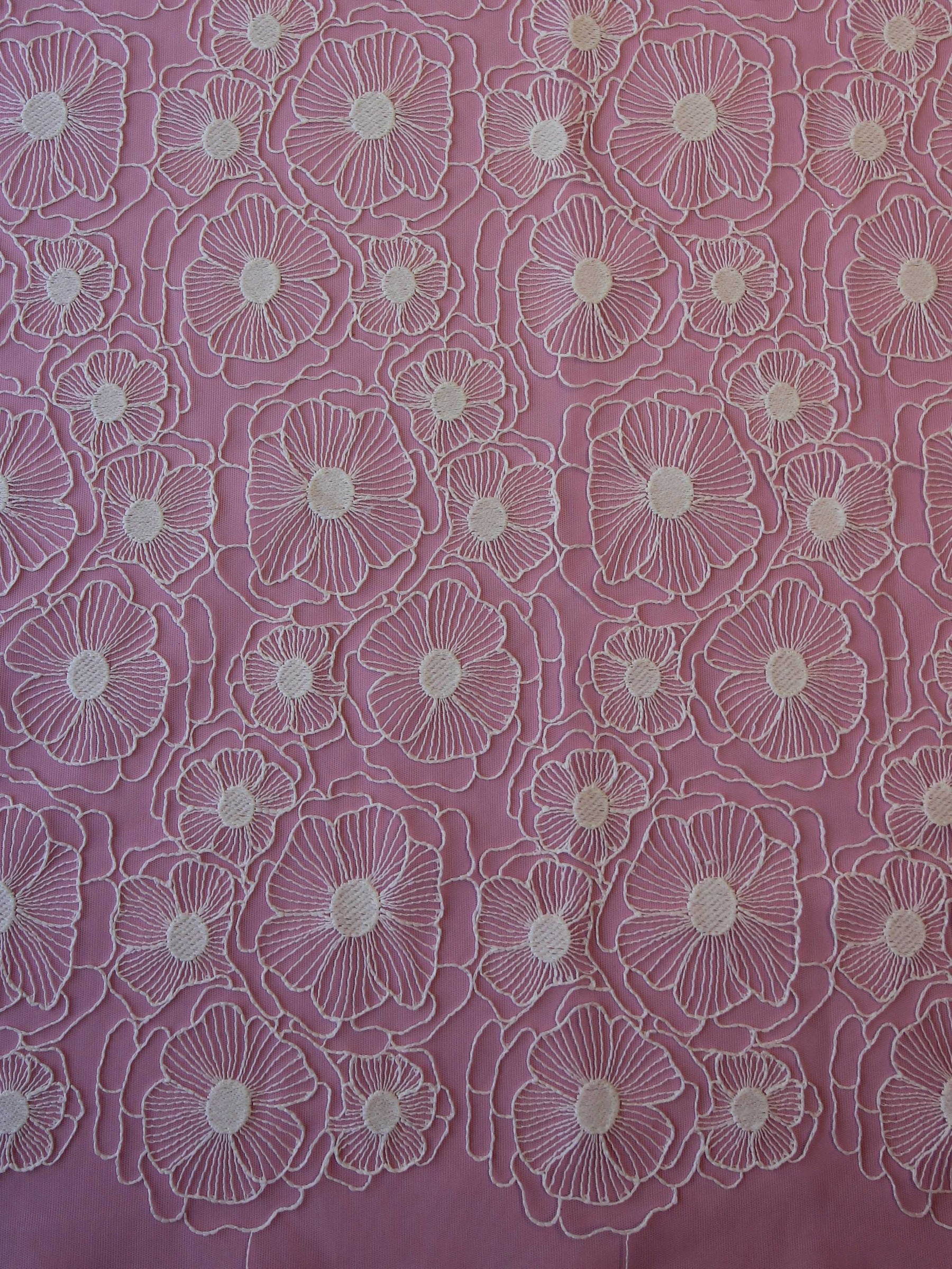 Dentelle brodée ivoire - Arlo