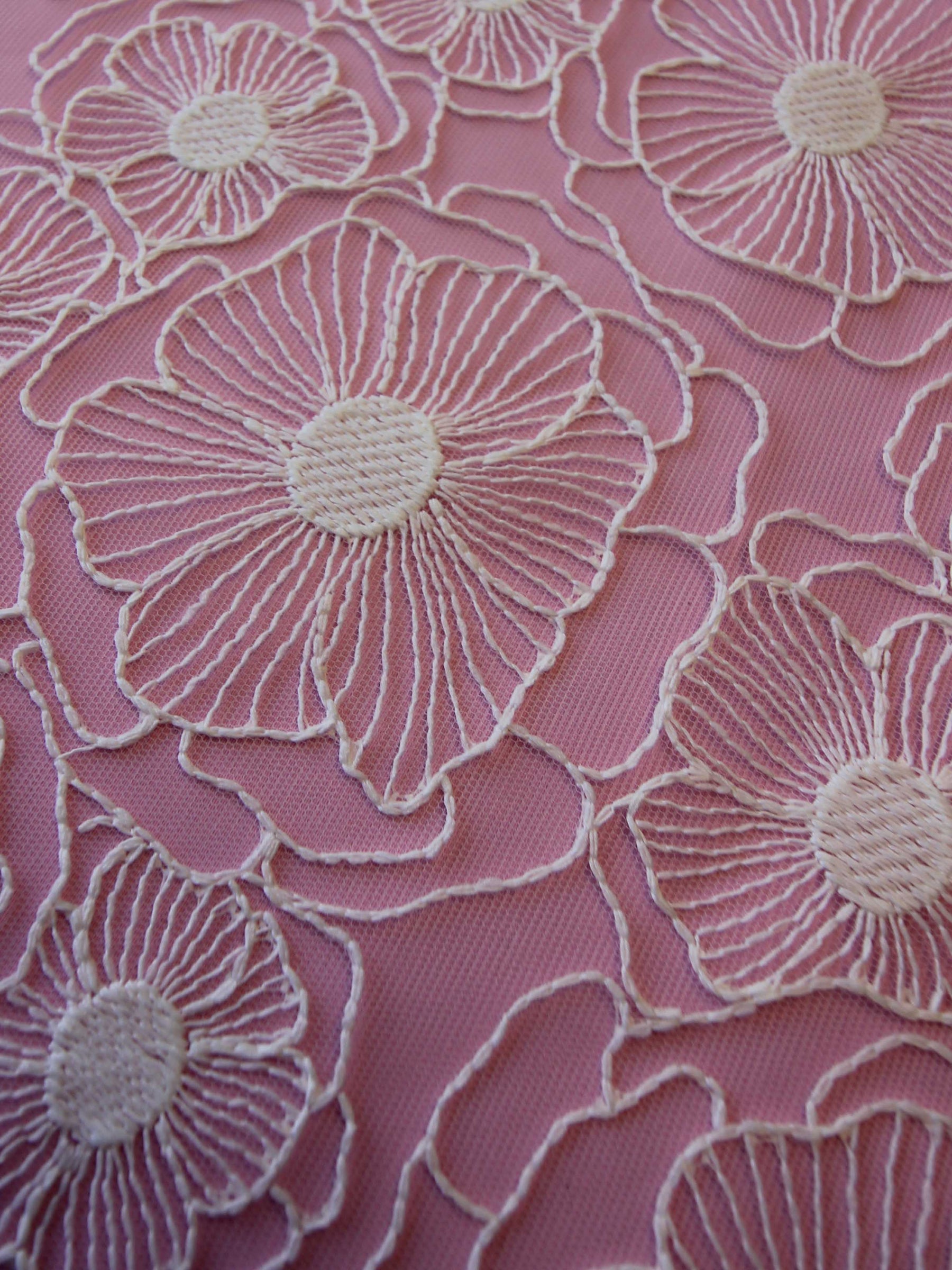 Dentelle brodée ivoire - Arlo