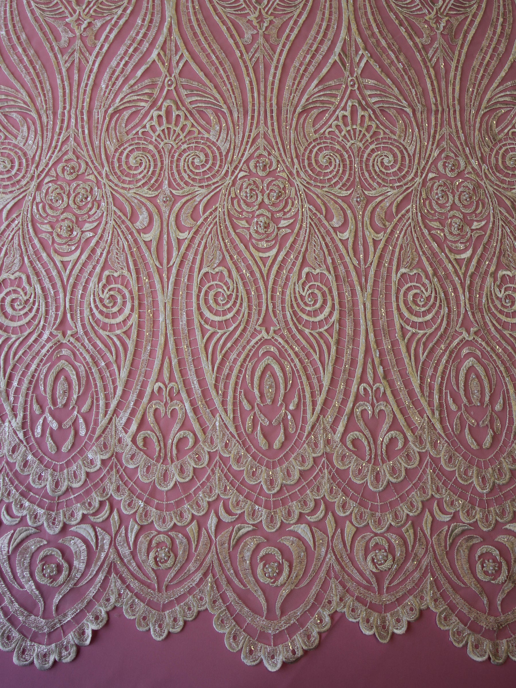 Dentelle Broderie Perlée Ivoire - Béatrice
