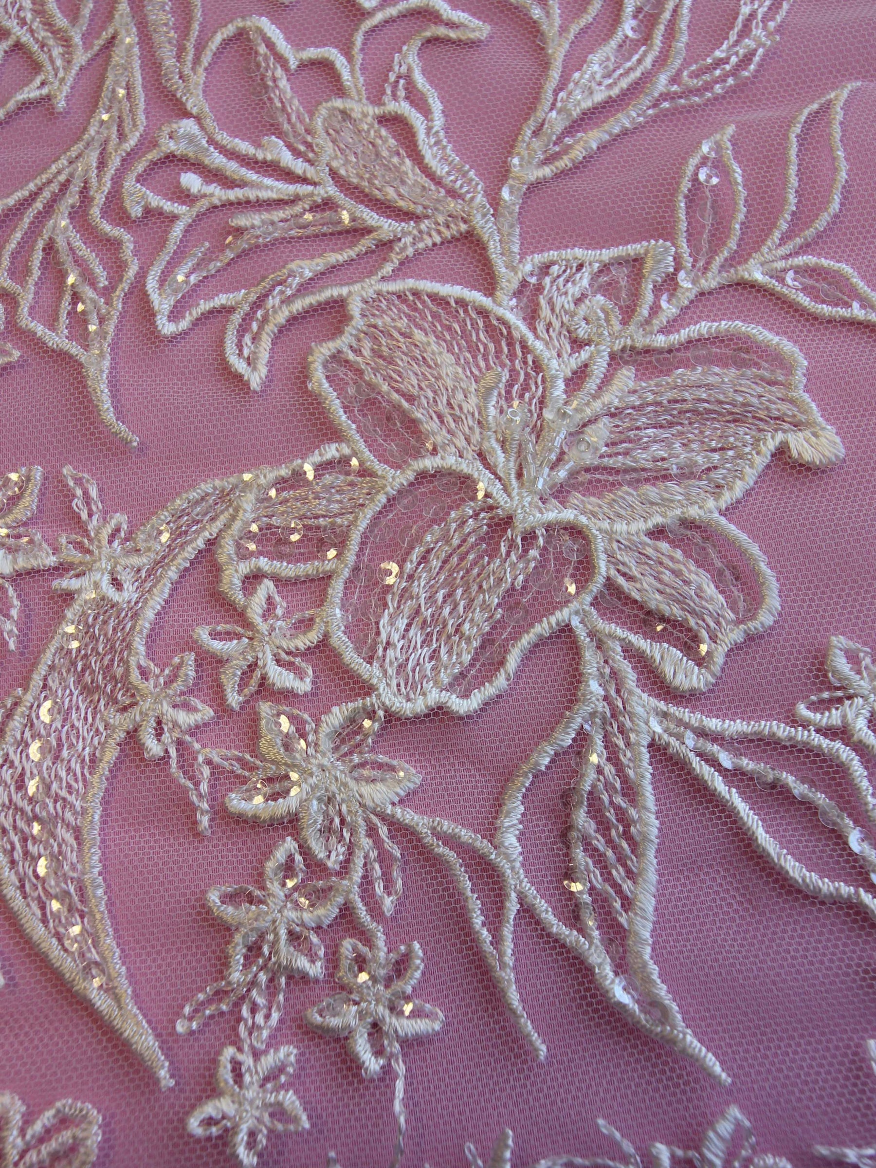 Dentelle Brodée Ivoire - Calinda