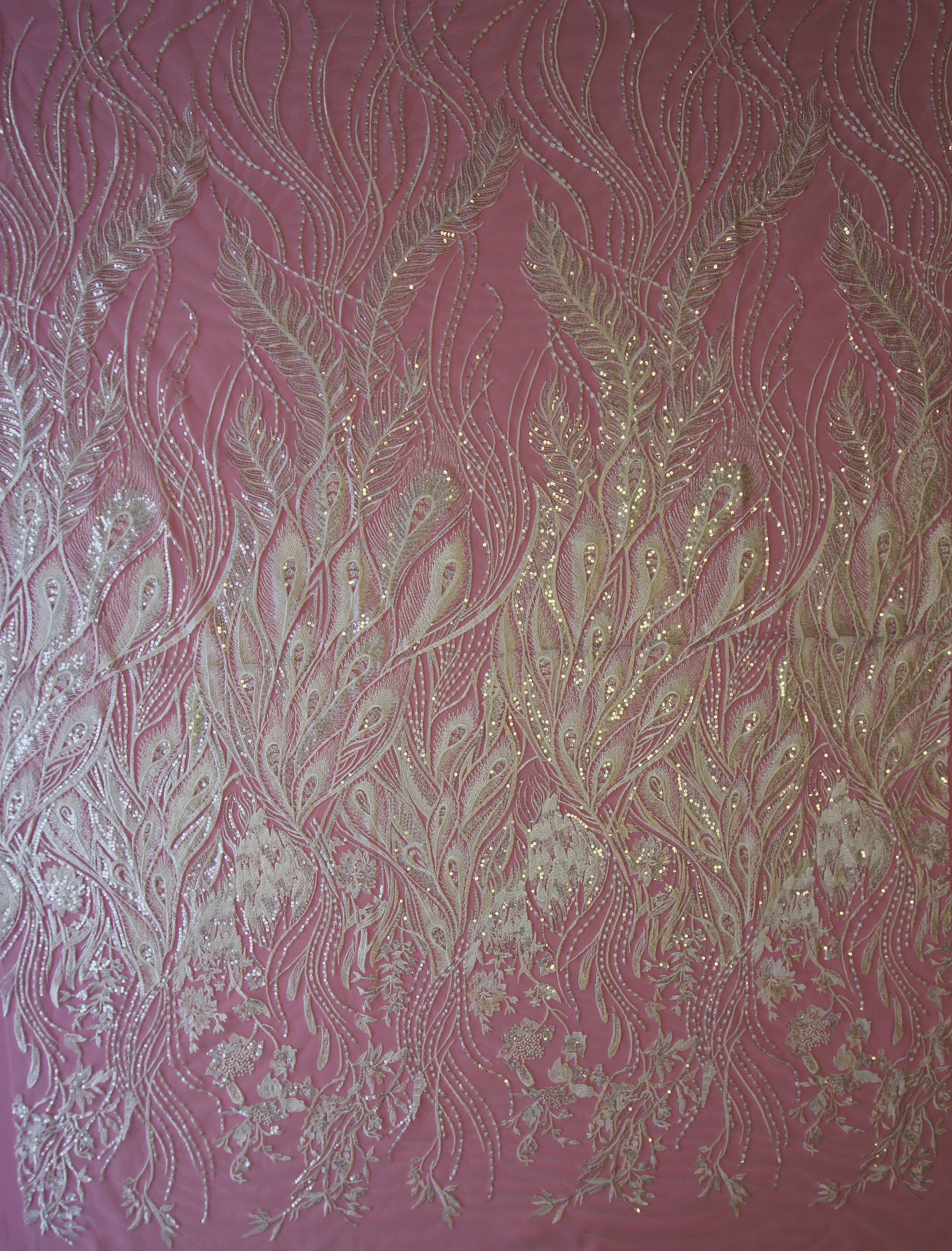 Dentelle Broderie Paillettes Ivoire - Dusk