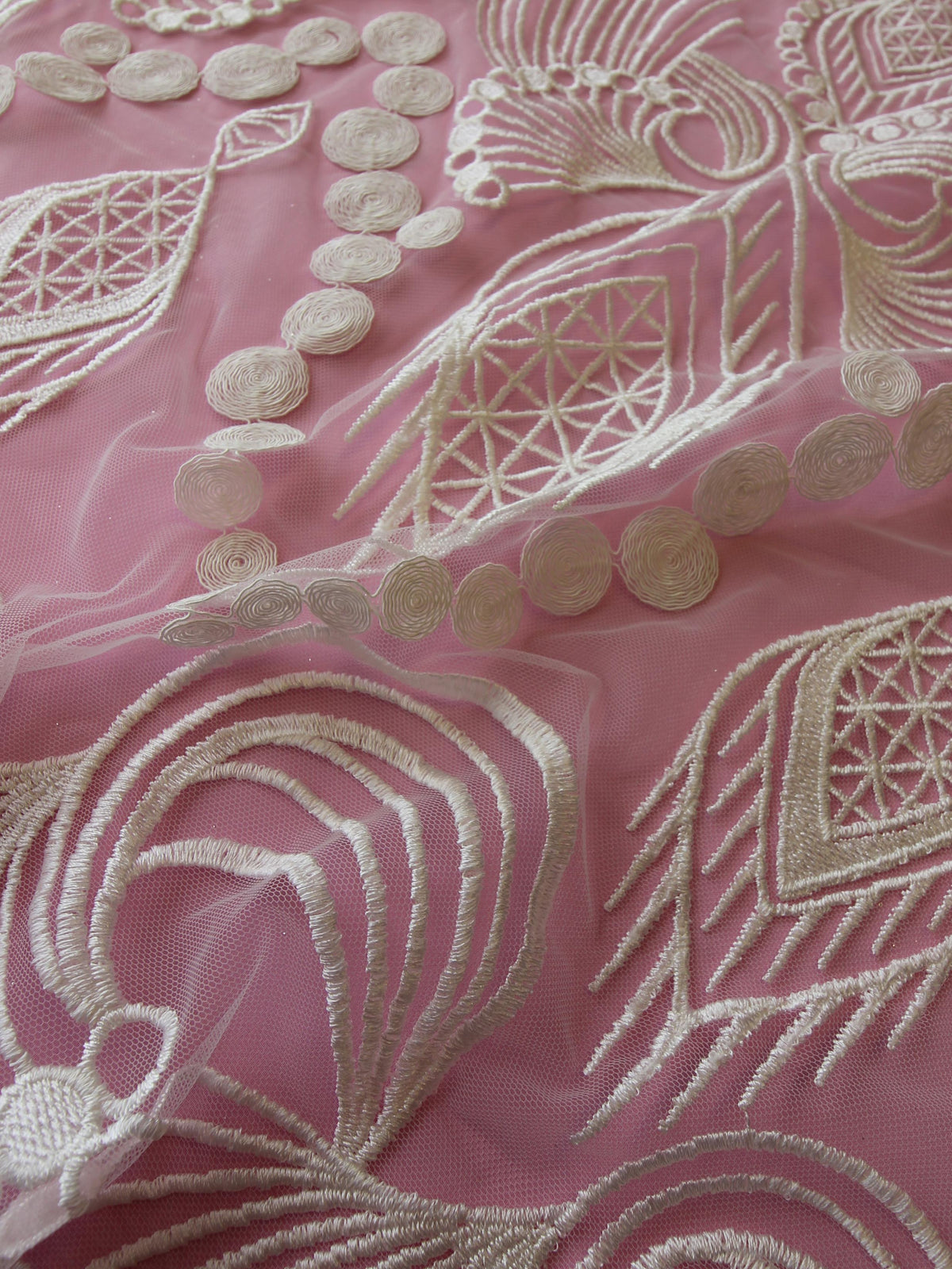 Dentelle brodée ivoire - Kasey