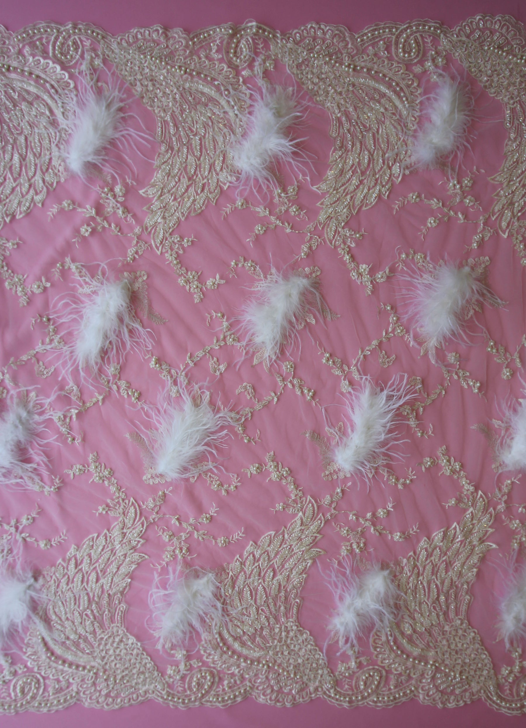 Dentelle Ivoire Perlée et Plumes Blanches - Chantelle