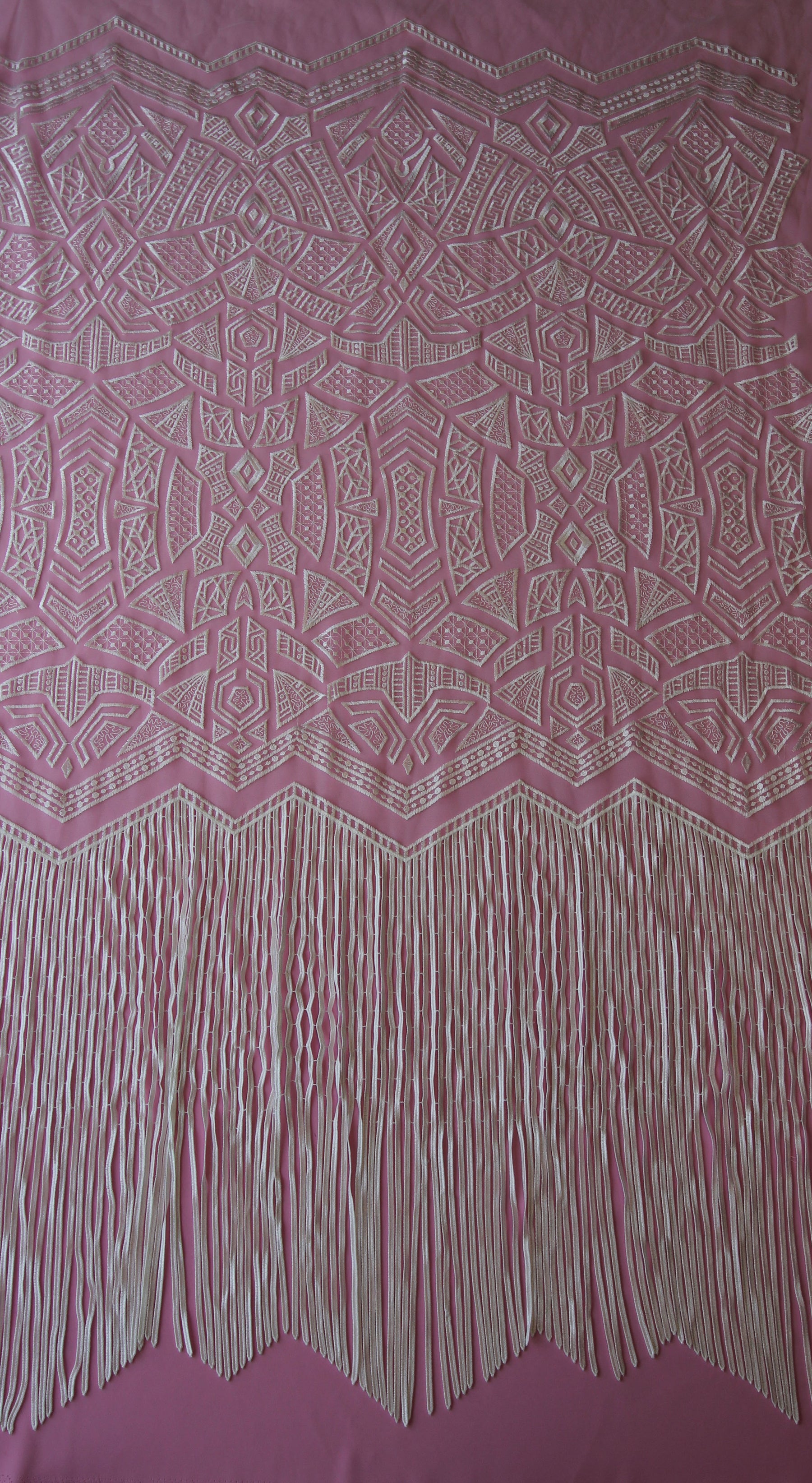 Dentelle Brodée à Franges Ivoire - Essence