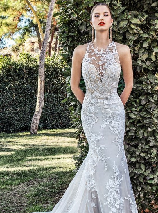 Dentelle Treillis Brodée Ivoire - Kiri