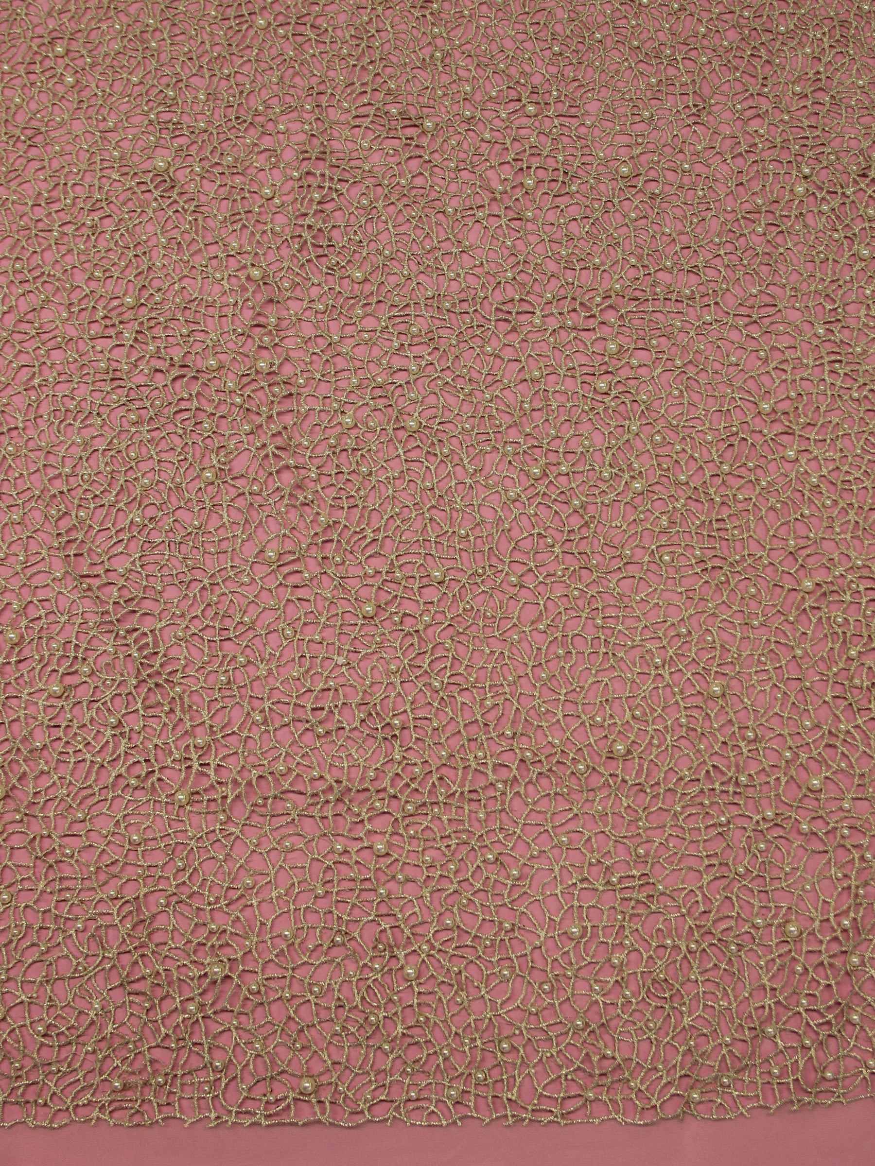 Dentelle Broderie Perlée Ivoire - Lila