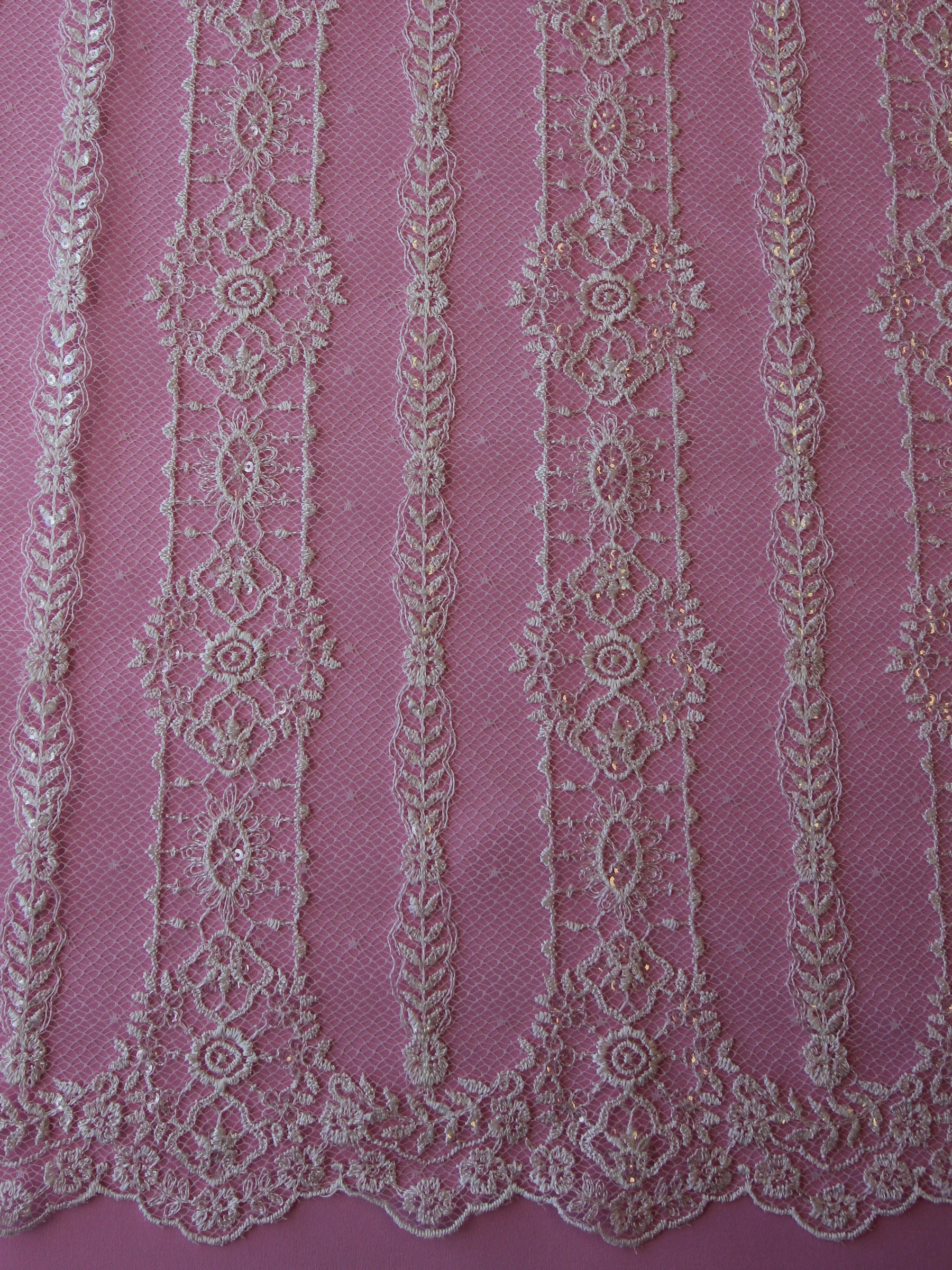 Dentelle Paillettes Ivoire - Amber