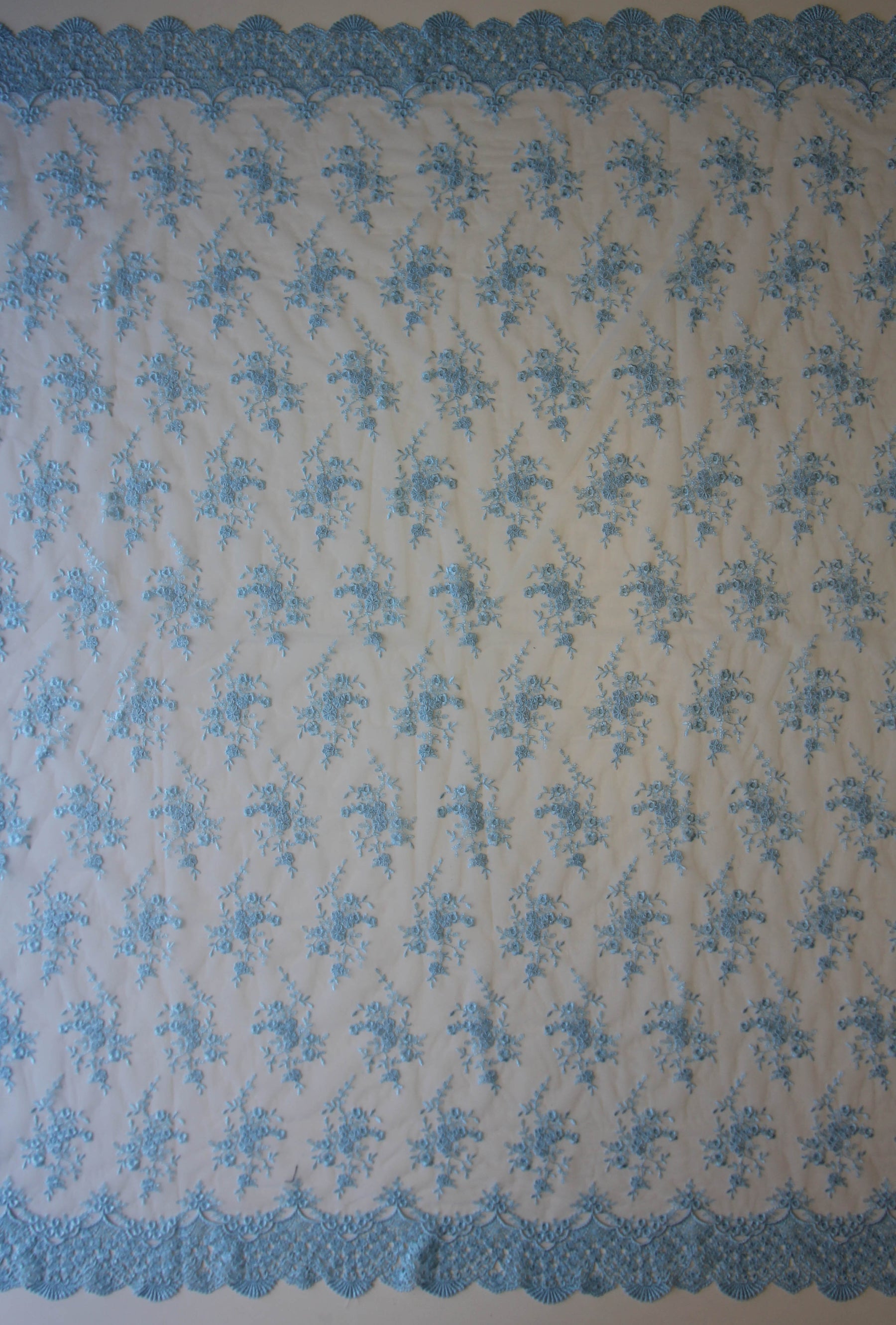 Dentelle brodée bleu clair - Kirsty