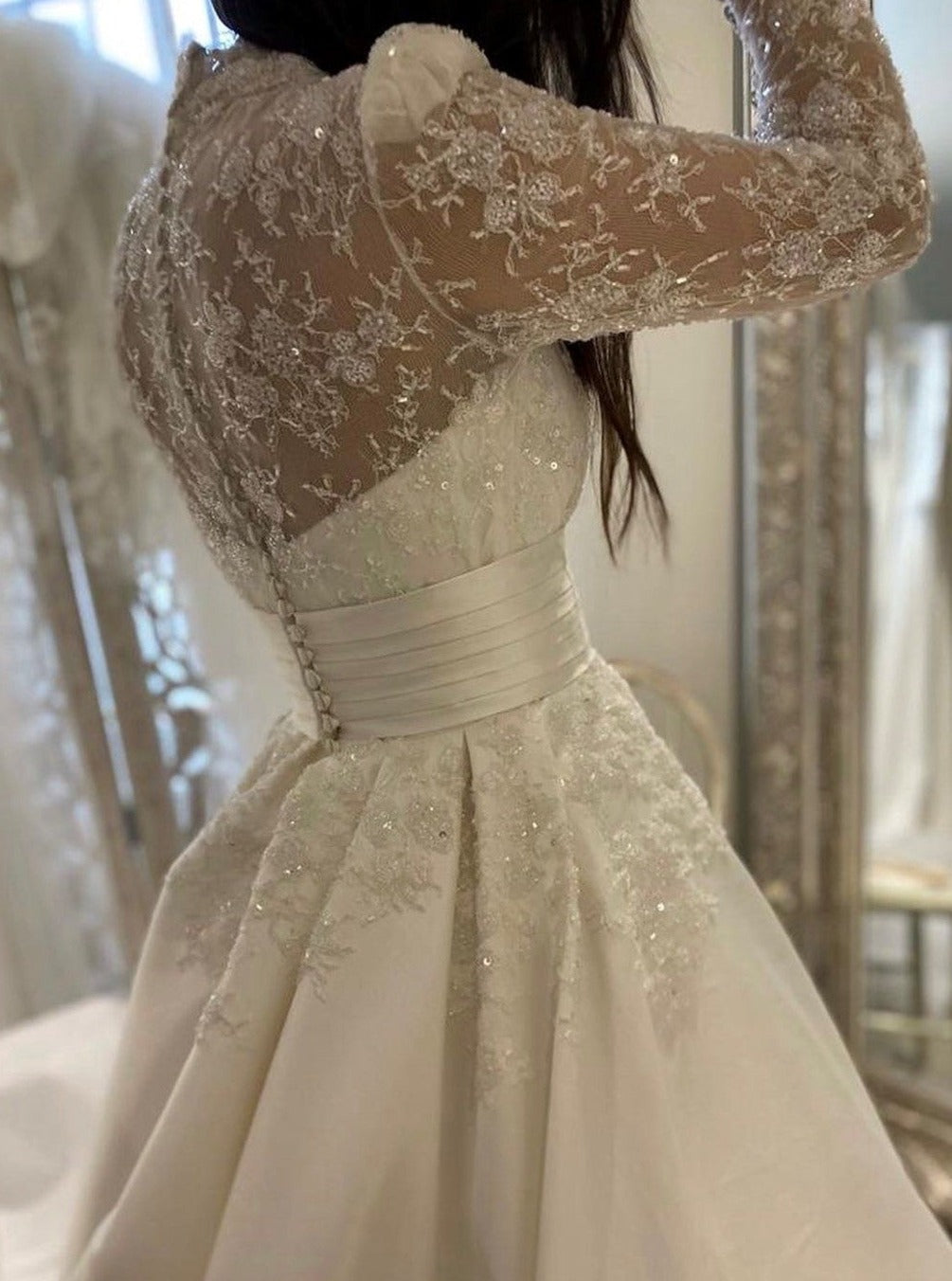 Dentelle Chantilly Perlée Ivoire - Meryl