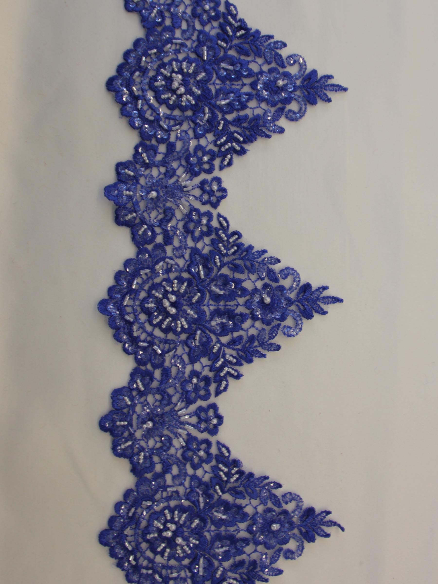 Bordure en dentelle bleu ocean - Hazel.