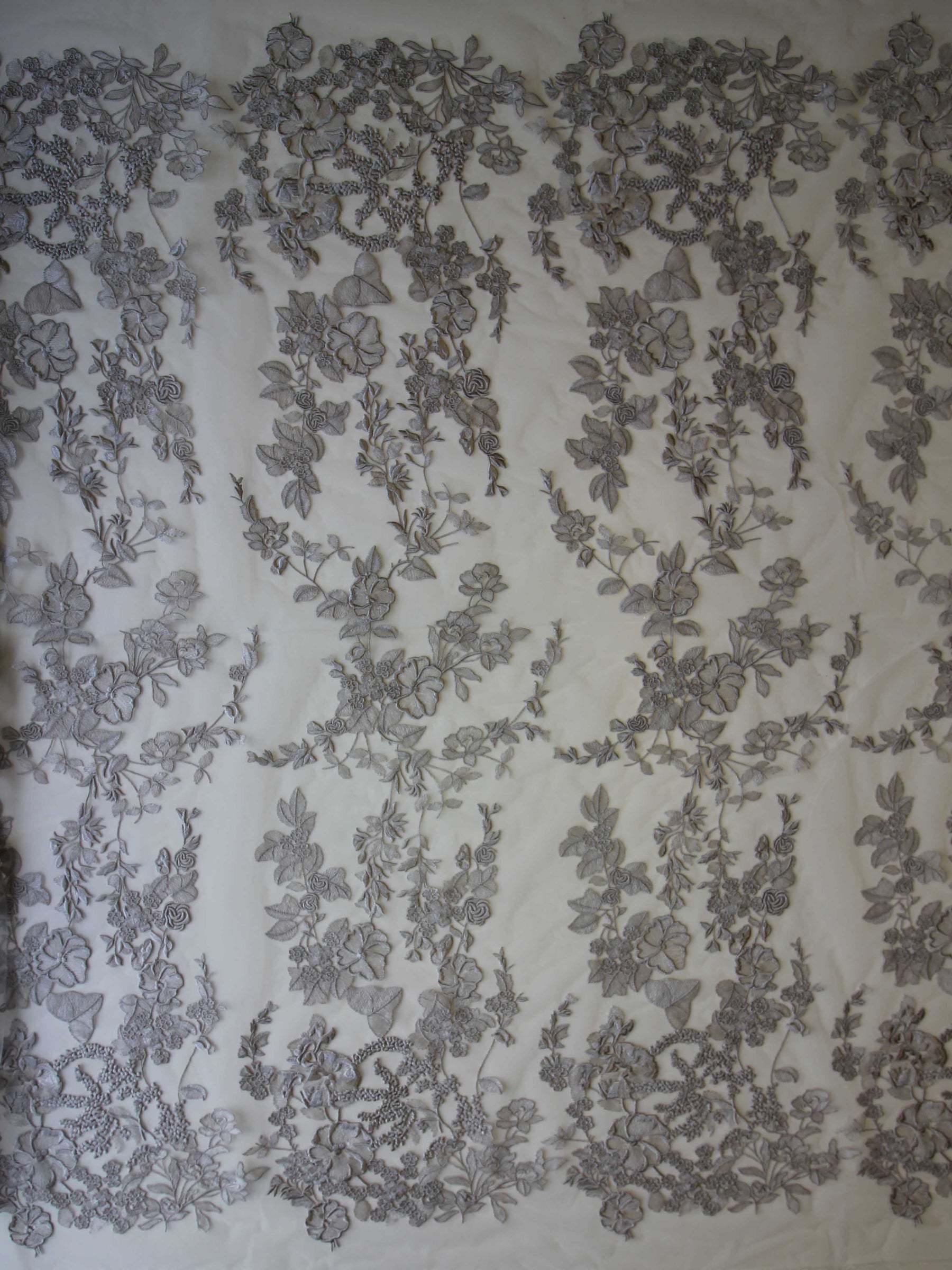 Dentelle Broderie Gris Étain - Garbo