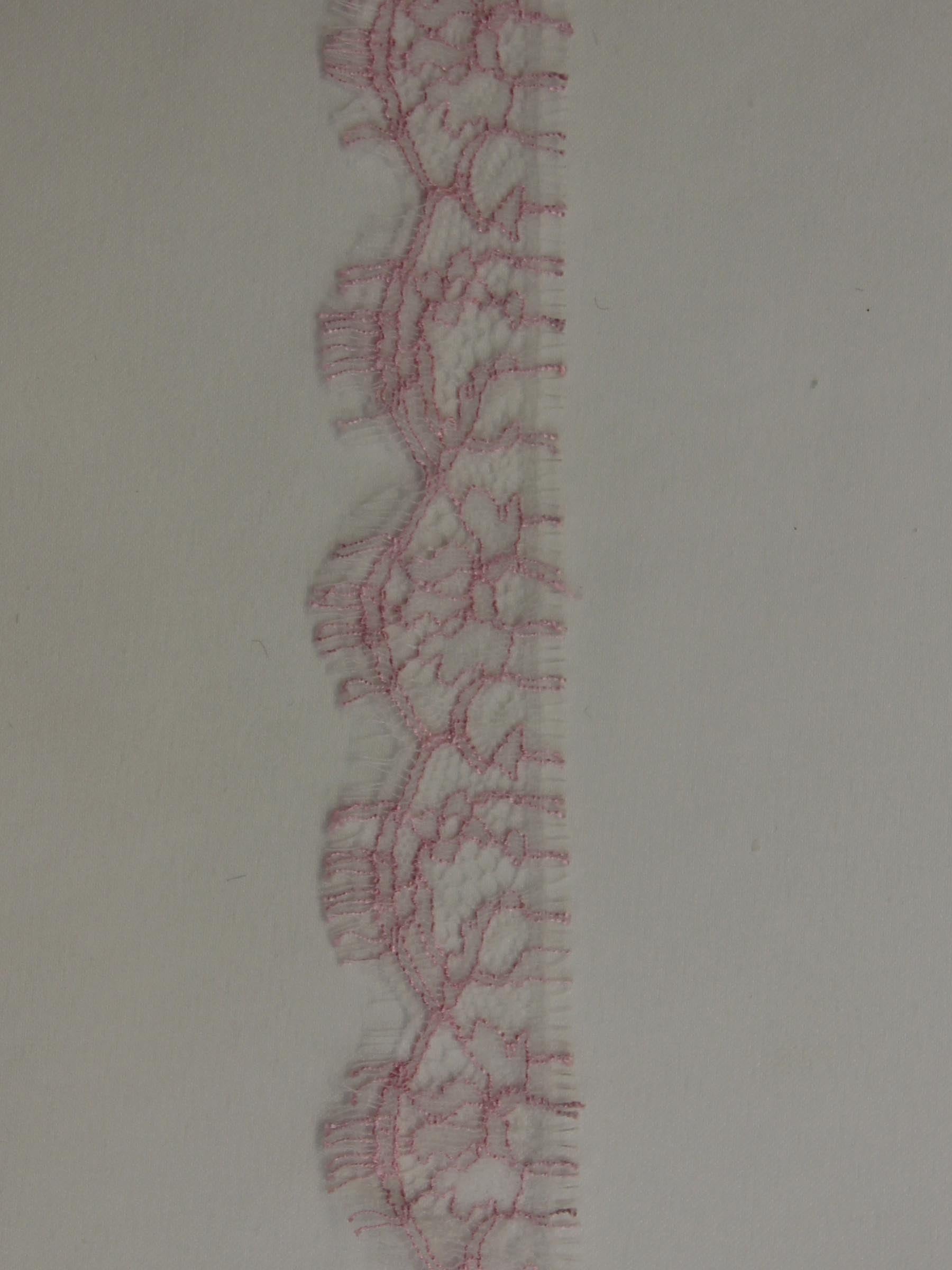 Bordure en dentelle rose pourdee - Anna.