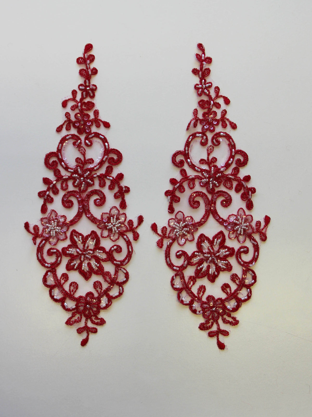 Appliques en dentelle rouge - Alexandra.