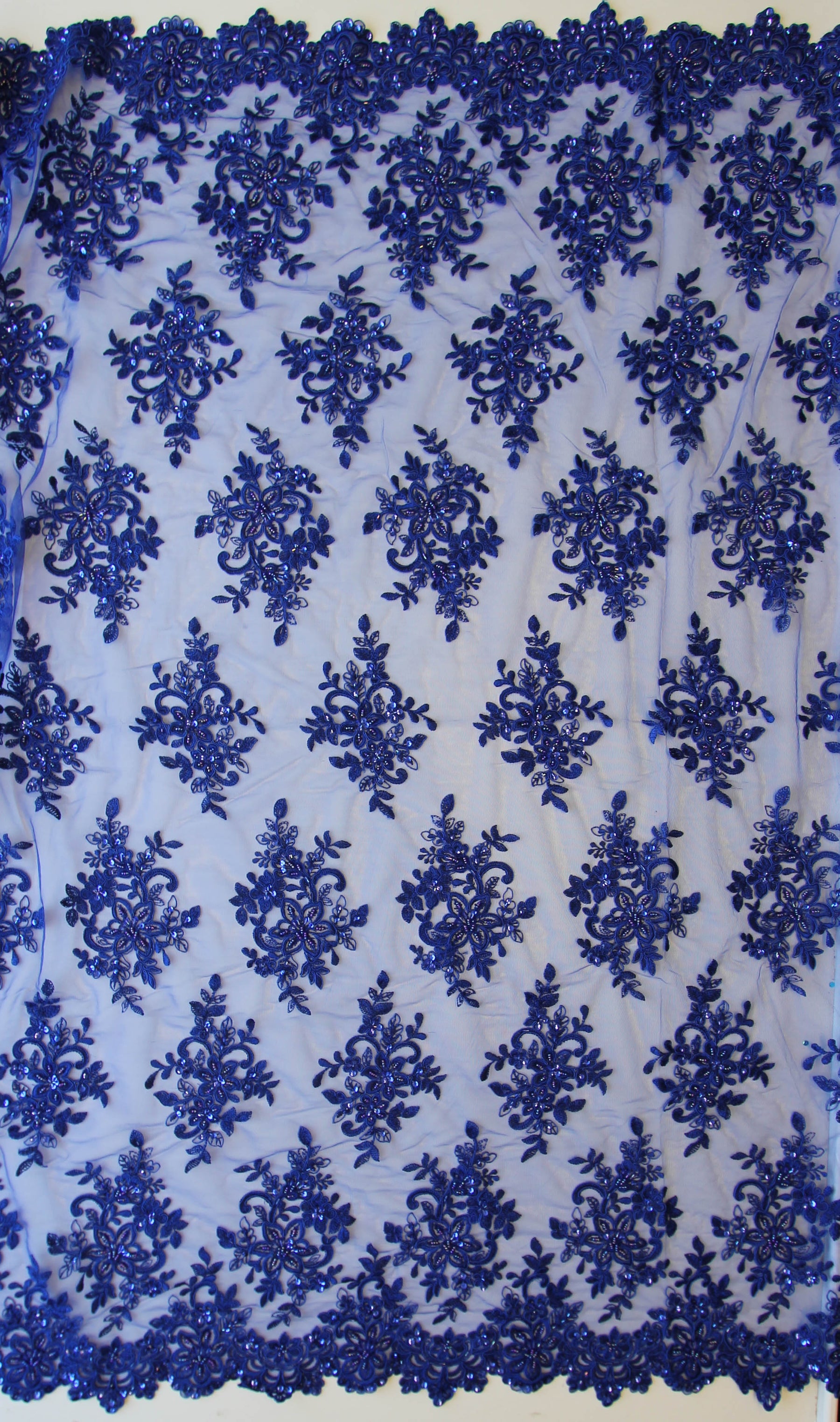 Dentelle Perlée Bleu Royal - Kady