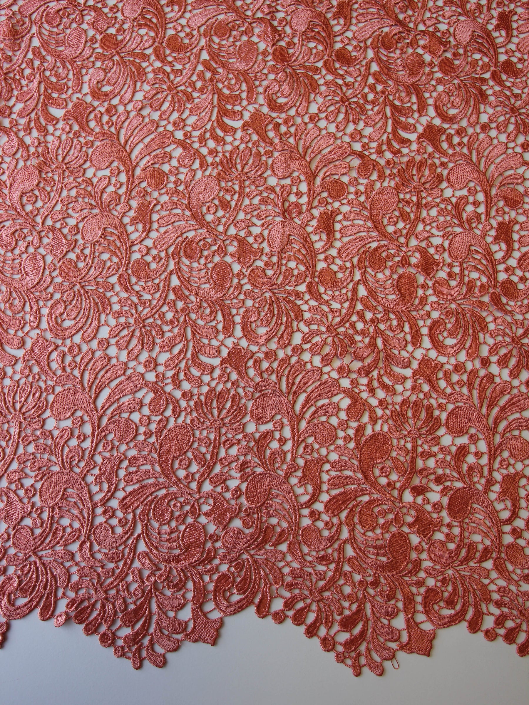 Dentelle Guipure Rose Saumon - Theresa