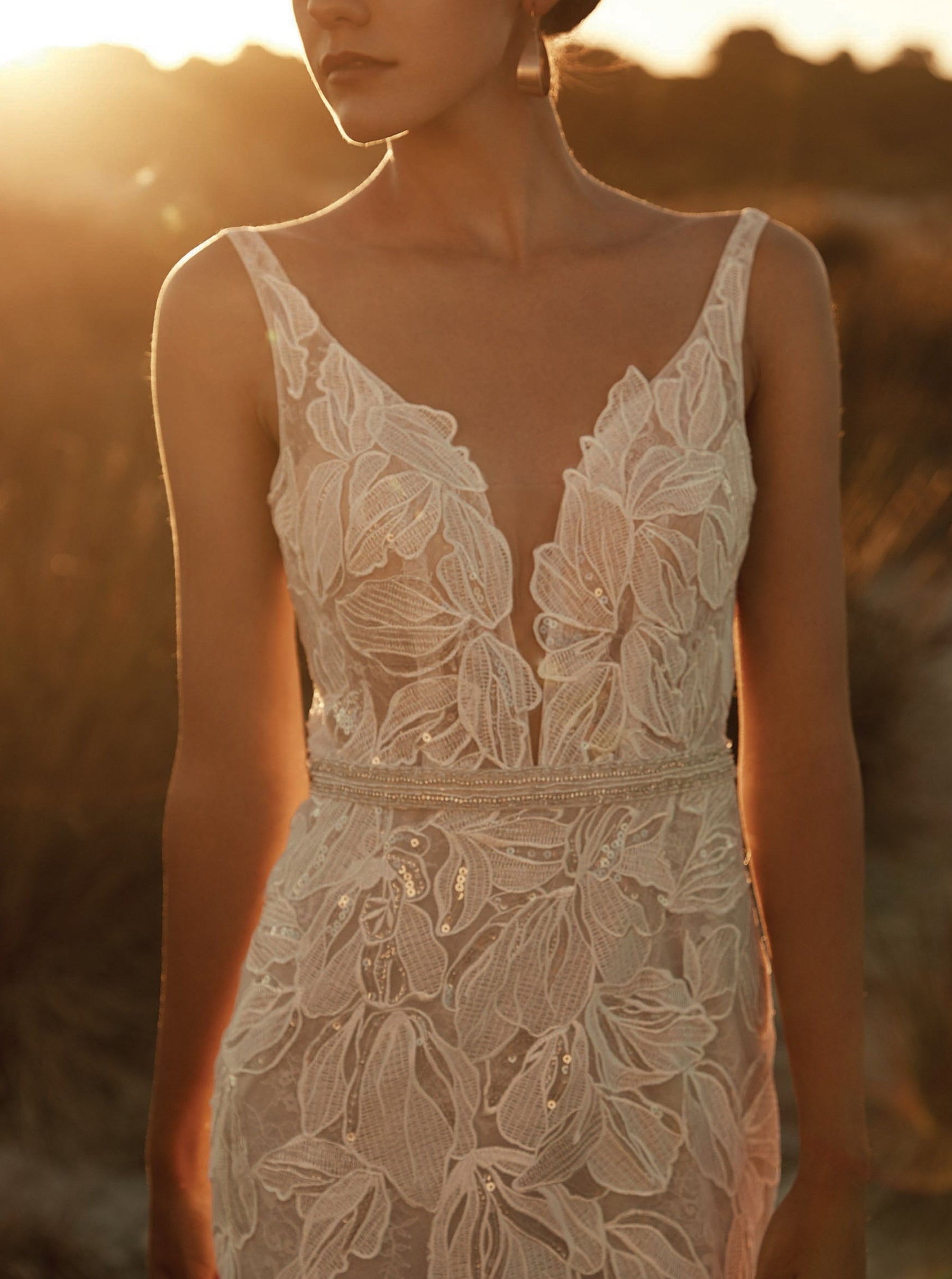 Dentelle Broderie Paillettes Ivoire – Thomasina