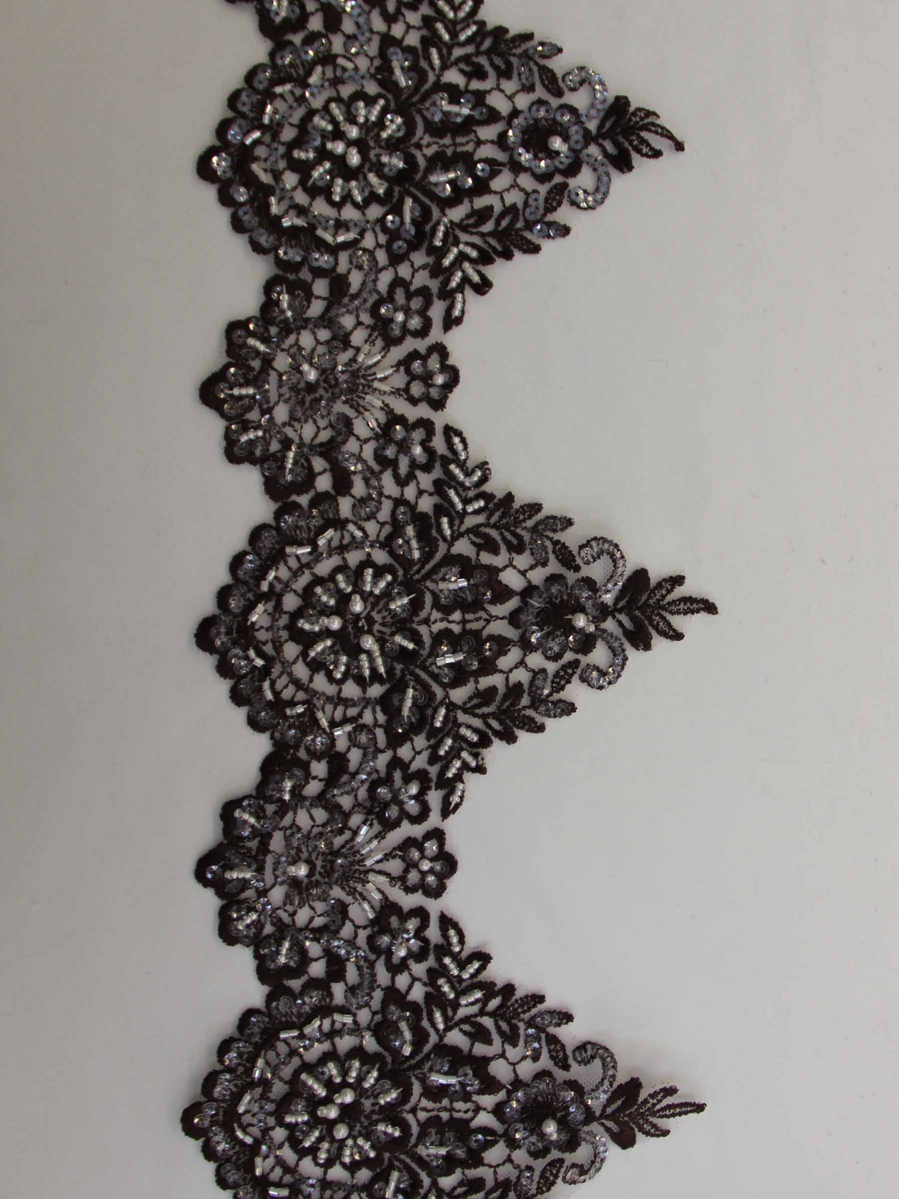 Bordure en dentelle brun espresso - Hazel