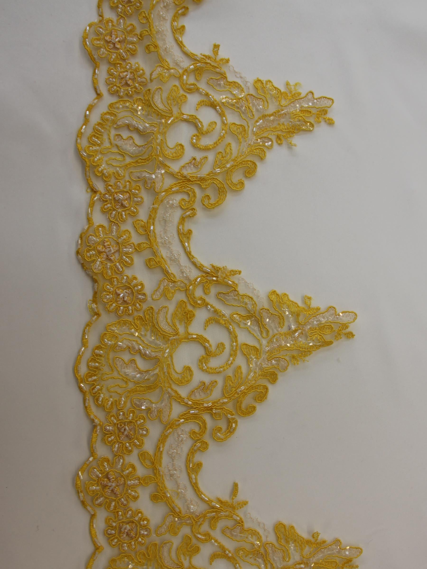 Bordure de dentelle jaune tournesol - Jessica