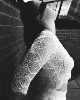 Beaded ivory lace wedding dress using Brianna 4