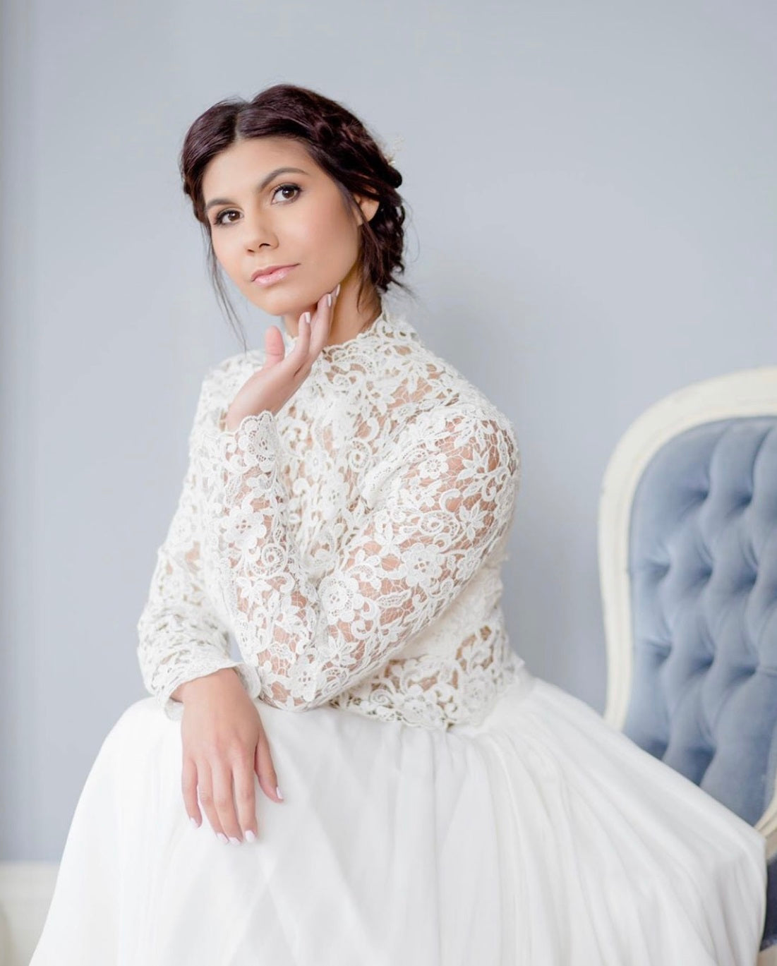 Lace wedding dress using ivory Guipure Lace Lucy 12