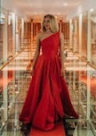 Red Satin evening dress in Contessa Scarlet 1
