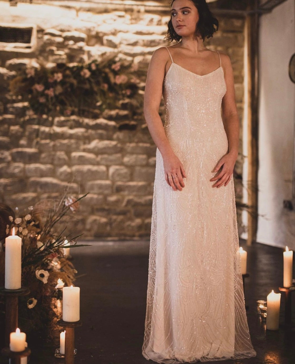 Wedding dress using ivory beaded lace Xander 3