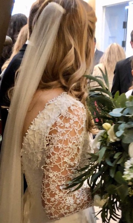 Wedding dress using white Guipure lace Guinevere 4