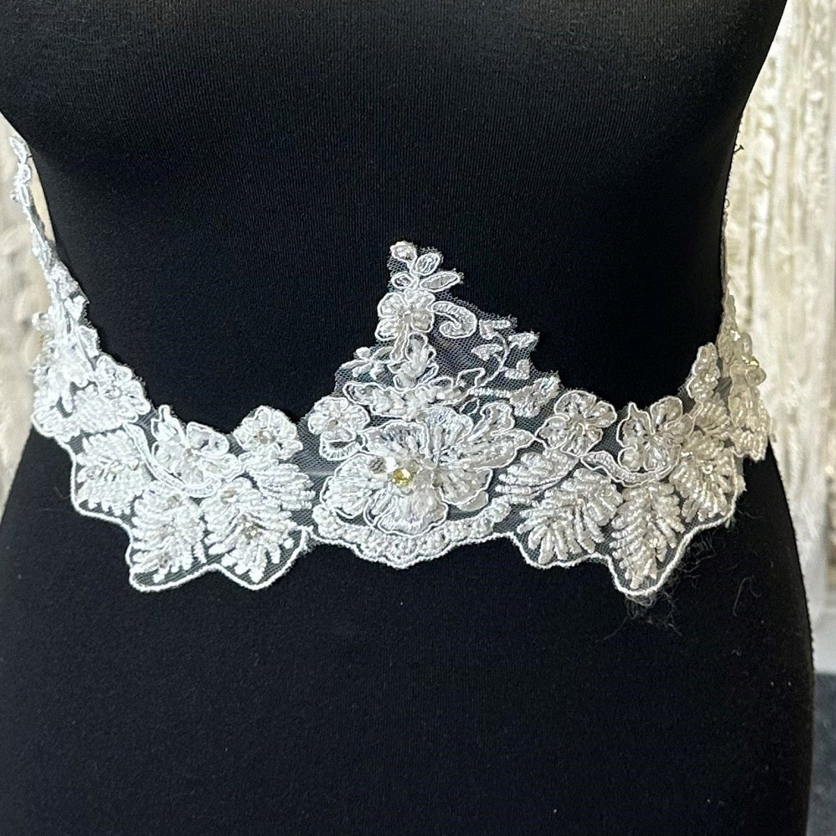 Dentelle Élastique Plissée Polyester - 3,8 Cm X 9,1 M, Blanc, Pour Couture, Décoration Mariage, Fêtes - 2