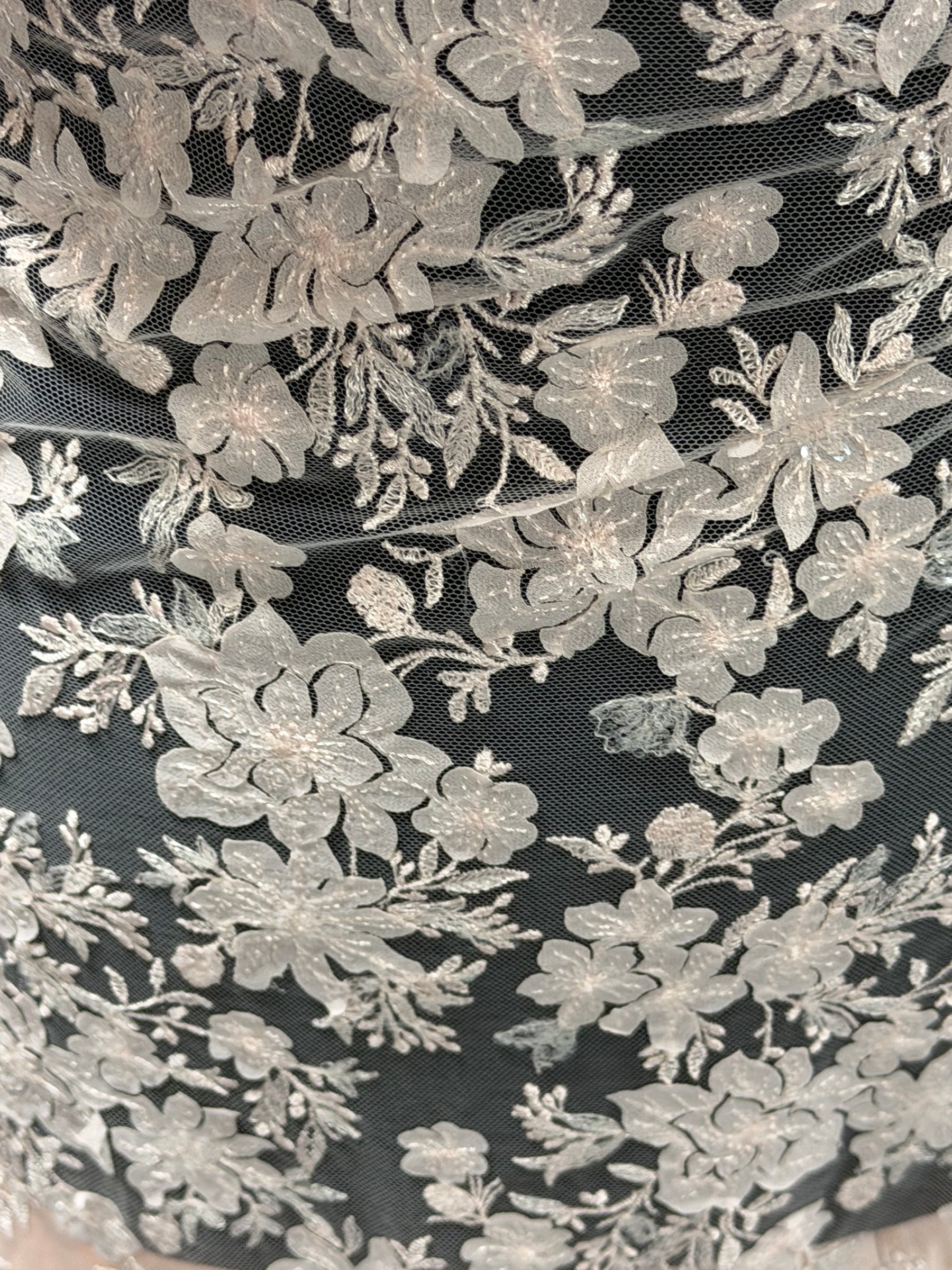 Dentelle brodée rose pâle - EB3053