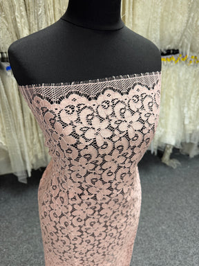 Dentelle française avec cordon Rose clair - LA4008