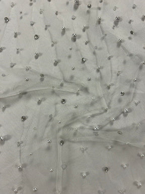Tulle ivoire perlé et diamanté - Zoya