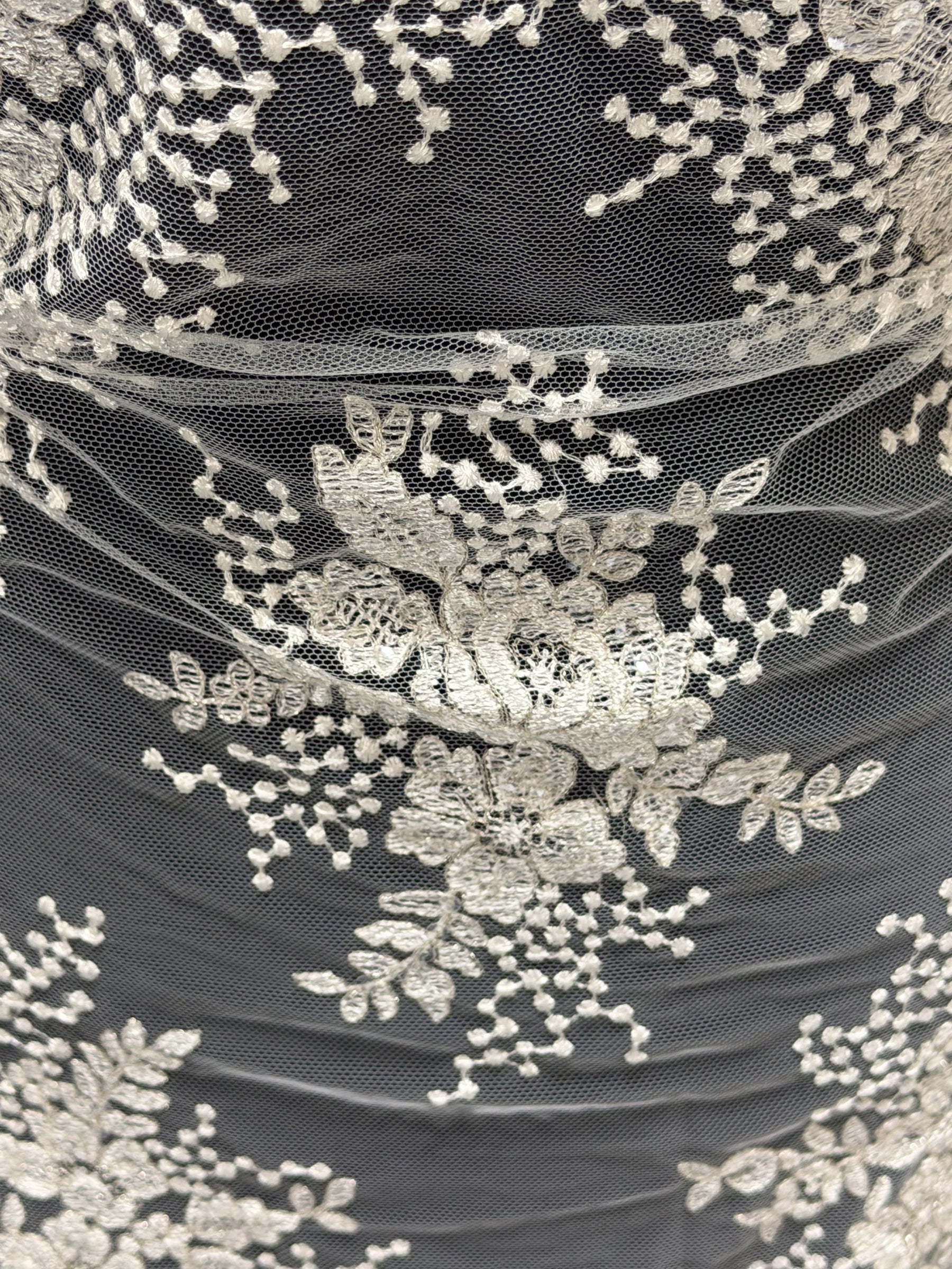 Dentelle brodée de sequins ivoire - EB3034