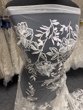 Dentelle Broderie Perles Ivoire - Tamarin