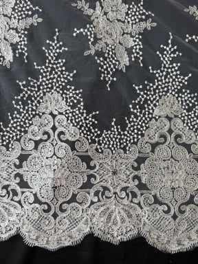 Dentelle brodée de sequins ivoire - EB3034
