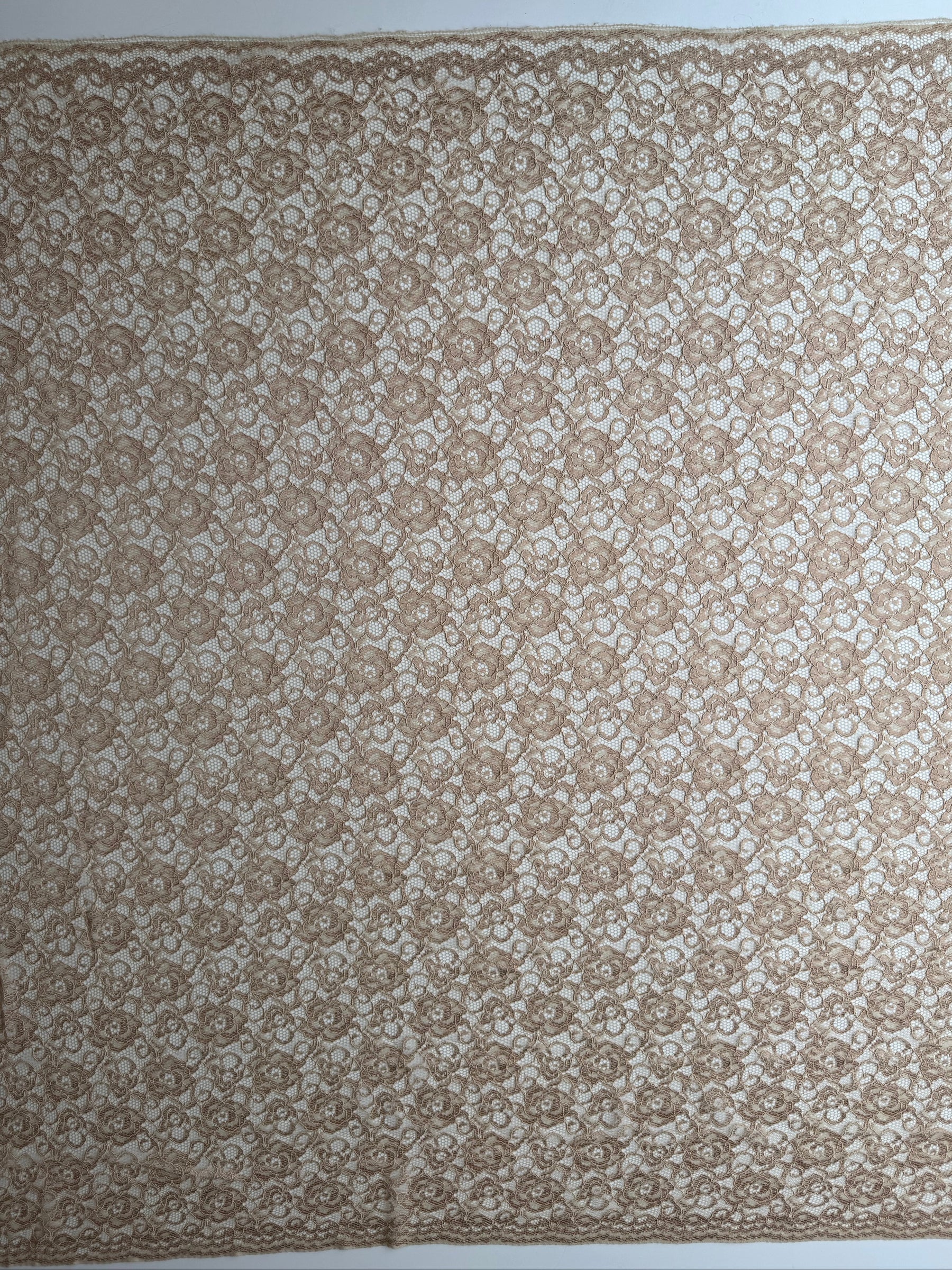 Dentelle stretch beige à côtes - P619