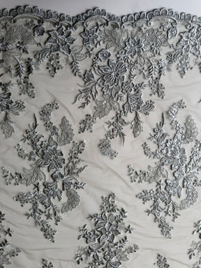 Dentelle à paillettes vert saule - EB3064