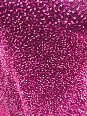 Tulle brodé de perles fuchsia - EB1012