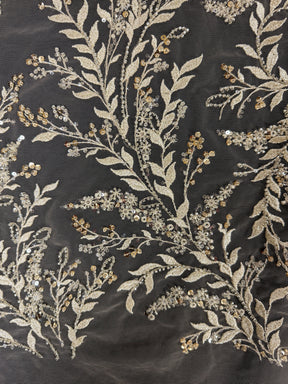 Tulle brodé orné de perles - EB1086