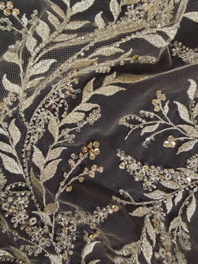 Tulle brodé orné de perles - EB1086