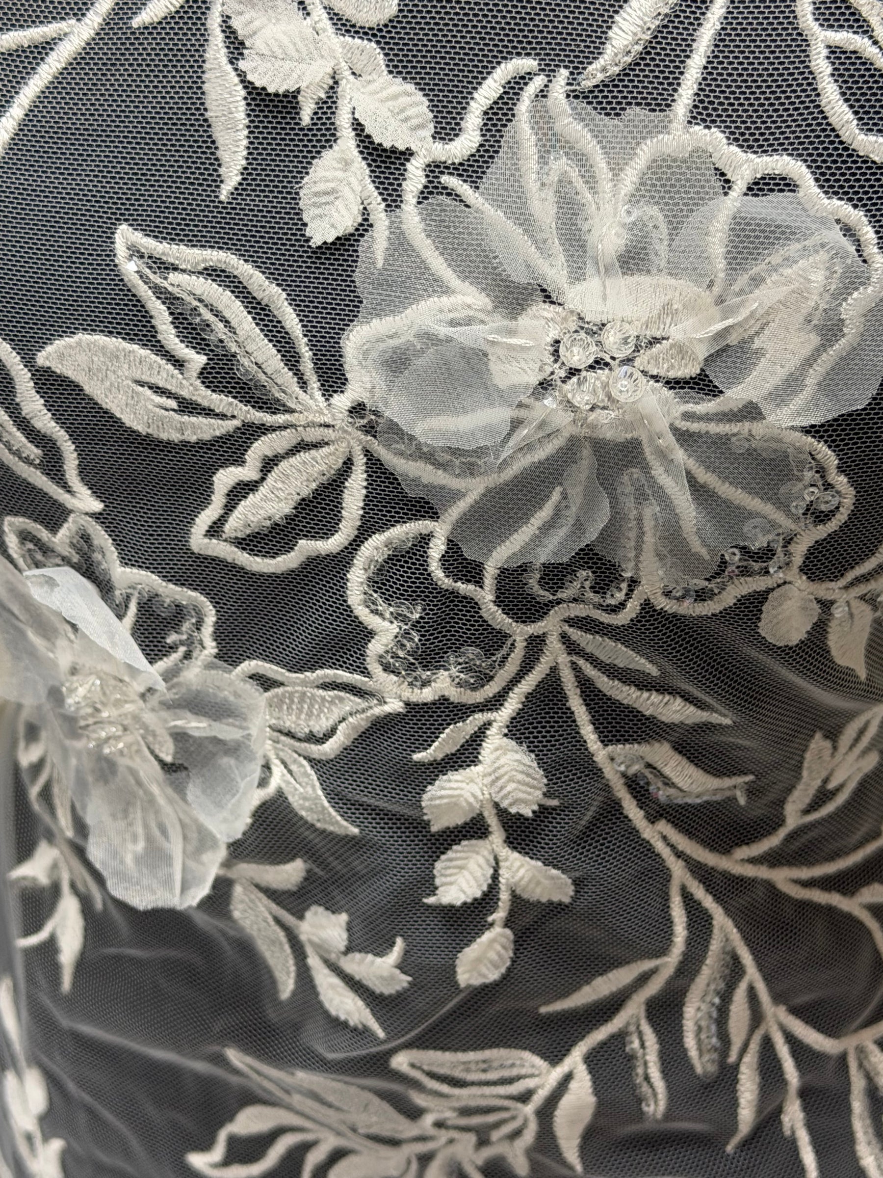 Dentelle Broderie Perles Ivoire - Tamarin