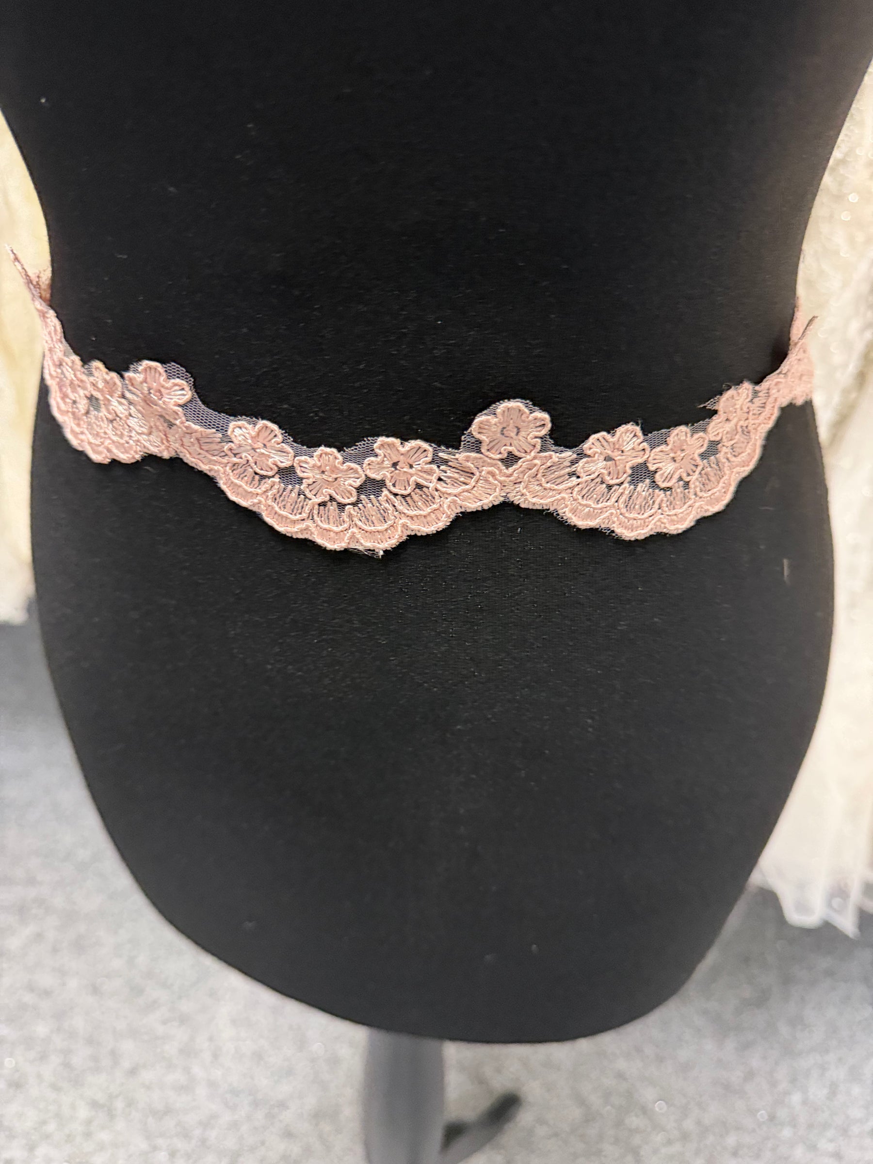 Ganse à paillettes cordée vieux rose - T713