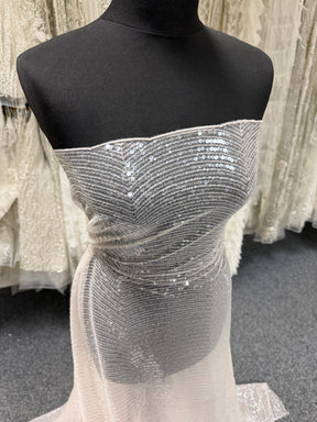 Tulle à sequins brodé rose pâle – EB3020