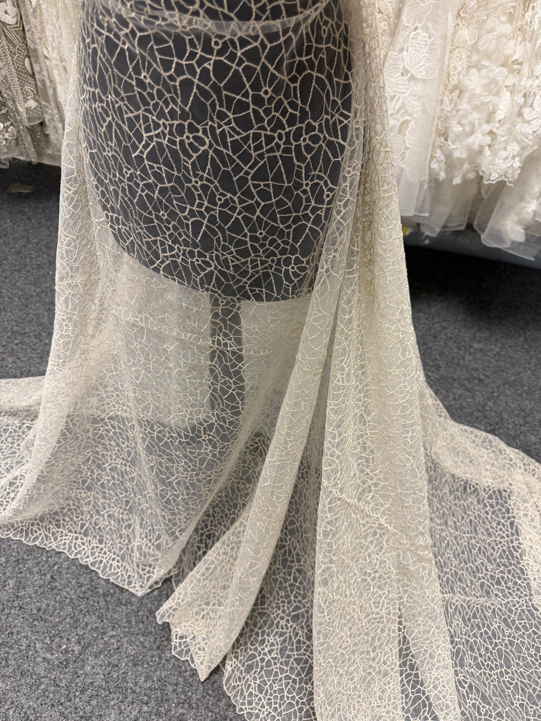 Dentelle brodée dorée - EB5023