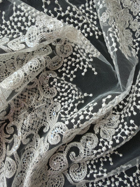 Dentelle brodée de sequins ivoire - EB3034