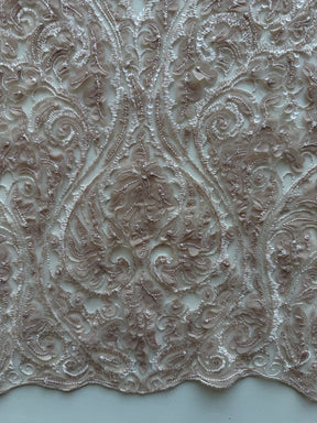 Tulle à sequins brodé rose poudré – EB3008