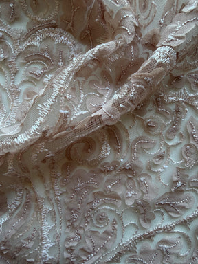 Tulle à sequins brodé rose poudré – EB3008