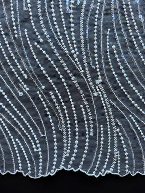 Dentelle à paillettes ivoire - EB3011