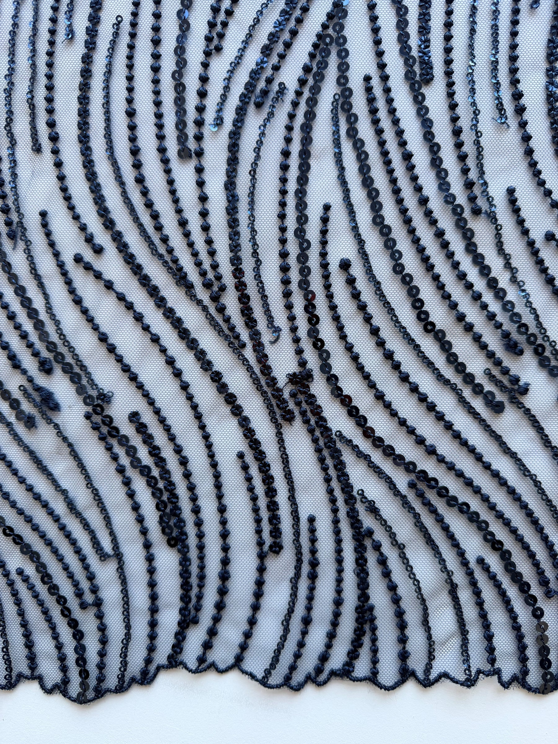 Dentelle à paillettes bleu marine - EB3011