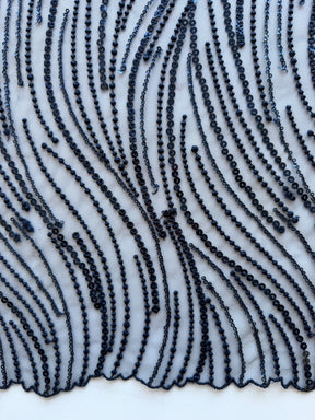 Dentelle à paillettes bleu marine - EB3011