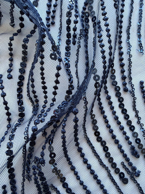 Dentelle à paillettes bleu marine - EB3011